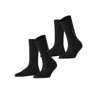Burlington Damen Socken Everyday Multipack W So Baumwolle einfarbig 2 Paar, Schwarz Black 3000, 36-41