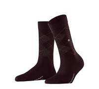 Burlington Socken Marylebone Lurex - Argyle, Wolle, atmungsaktiv, flache Naht - Claret 36-41