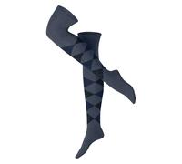 Burlington Damen Overknee-Socken Marylebone W Ok Wolle lang gemustert 1 Paar, Blau Dark Blue Melange 6688, 36-41