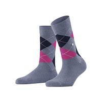Burlington Damen Socken Queen Zickzack‑Muster Baumwolle Blau Größe 36-41