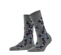 Burlington Damen Socken Velvet Blooms W So Baumwolle Viskose gemustert 1 Paar, Grau Light Grey Melange 3390, 36-41