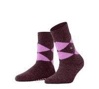 Burlington Damen Stoppersocken Cosy Argyle W HP Wolle rutschhemmende Noppen 1 Paar, Lila (Garnet 8185), 36-41