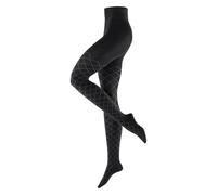 Burlington Damen Strumpfhose Argyle Affair Baumwolle gemustert Grau Anthracite Melange Gr. 43