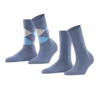 Burlington Damen Socken Everyday Mix 2er-Pack Baumwolle gemustert Blau (Light Denim 6660) 36-41
