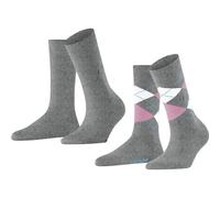 Burlington Damen Socken Everyday Mix Multipack W So Baumwolle gemustert 2 Paar, Grau Light Grey 3401, 36-41