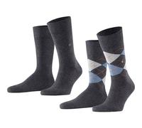 Burlington Herren Socken Everyday Mix Multipack M So Baumwolle gemustert 2 Paar, Grau Anthracite Melange 3081, 40-46