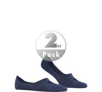 Burlington Herren Füßlinge, 2er Pack - Everyday IN, Anti-Slip Heel, einfarbig Blau 45-46