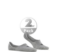 Burlington Herren Füßlinge, 2er Pack - Everyday IN, Anti-Slip Heel, einfarbig Grau 43-44