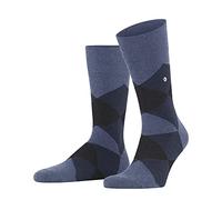 Burlington Herren Socken Clyde - Baumwolle, gemustert, Blau Light Jeans 6662, Gr. 40-46, 1 Paar