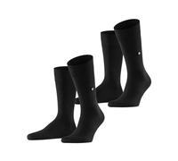 Burlington Herren Socken Everyday Multipack M So Baumwolle einfarbig 2 Paar, Schwarz Black 3000, 40-46