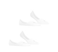 Burlington Herren Füßlinge, 2er Pack - Everyday IN, Anti-Slip Heel, einfarbig Weiß 43-44