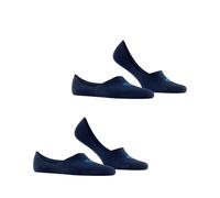 Burlington Herren Füßlinge Everyday Multipack M In Baumwolle unsichtbar einfarbig 2 Paar, Blau Marine 6120, 41-42