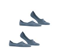 Burlington Herren Füßlinge, 2er Pack - Everyday IN, Anti-Slip Heel, einfarbig Blau 43-44