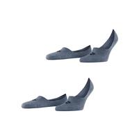 Burlington Herren Füßlinge, 2er Pack - Everyday IN, Anti-Slip Heel, einfarbig Blau 43-44