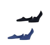 Burlington Herren Füßlinge Everyday Multipack M In Baumwolle unsichtbar einfarbig 2 Paar, Blau Mediterran 6060, 39-40