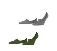 Burlington Herren Füßlinge Everyday Multipack M In Baumwolle unsichtbar einfarbig 2 Paar, Grün Forest 7657, 39-40