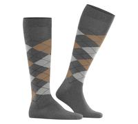 Burlington Herren Kniestrümpfe Edinburgh M KH Wolle lang gemustert 1 Paar, Grau (Dark Grey 3070) neu - umweltfreundlich, 40-46