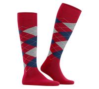 Burlington Kniestrümpfe King (Argyle-Muster) rot/grau Herren - 1 Paar, Größe 40-46