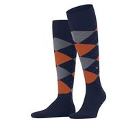 Burlington Herren Kniestrümpfe King M Kh Baumwolle lang gemustert 1 Paar, Blau Ink 6002, 40-46