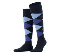 Burlington Herren Kniestrümpfe King M Kh Baumwolle lang gemustert 1 Paar, Blau Marine 6121, 40-46