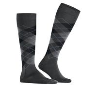 Burlington Herren Kniestrümpfe Manchester M Kh Baumwolle lang gemustert 1 Paar, Grau Anthracite Melange 3095, 40-46