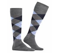 Burlington Herren Kniestrümpfe Manchester M KH Baumwolle lang gemustert 1 Paar, Grau (Concrete Melange 3615), 40-46