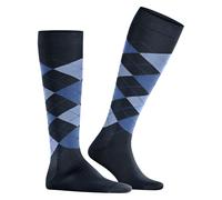 Burlington Herren Kniestrümpfe Manchester M KH Baumwolle lang gemustert 1 Paar, Blau (Marine 6120), 40-46