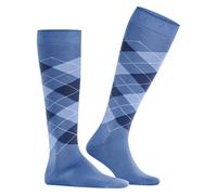 Burlington Herren Kniestrümpfe Manchester M KH Baumwolle lang gemustert 1 Paar, Blau (Turquoise 6550) neu - umweltfreundlich, 40-46