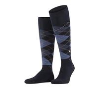 Burlington Herren Kniestrümpfe Preston M Kh warm und weich lang gemustert 1 Paar, Blau Dark Navy 6370, 40-46