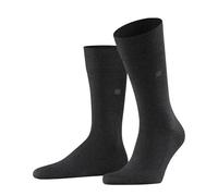 Burlington Herren Socken Leeds – Baumwolle/Wolle, einfarbig – Grau (Asphalt Melange) 46-50, 1 Paar