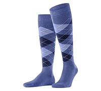 Burlington Herren Kniestrümpfe Manchester KH Baumwolle lang gemustert umweltfreundlich Blau 40-46