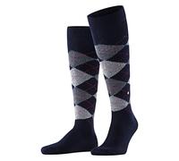 Burlington Herren Kniestrümpfe Preston M Kh warm und weich lang gemustert 1 Paar, Blau Marine 6125, 40-46
