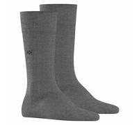 Burlington Herren Socken 2er Pack - DUBLIN, Kurzstrumpf, Logo, One Size, einfarbig Grau 40-46