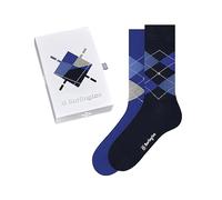 Burlington Tagessocke Crew Basic 2-Pack Geschenkbox dunkelblau/royalblau Herren - 2 Paar, Größe 40-46