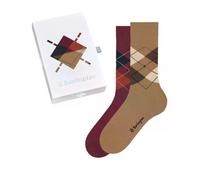 Burlington Herren Socken Basic Gift Box M So Baumwolle gemustert 2 Paar, Mehrfarbig Purple Beige Melange 0069, 40-46