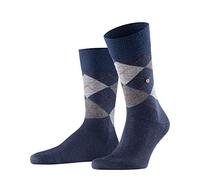 Burlington Herren Socken Edinburgh M SO Wolle gemustert 1 Paar, Blau (Dark Navy 6377), 40-46