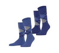 Burlington Herren Socken, 2er Pack - Argyle, Clip, One Size, 40-46 Blau 40-46