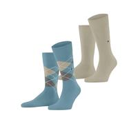 Burlington Herren Socken Everyday Argyle Mix Multipack M So Baumwolle gemustert 2 Paar, Blau Key Largo 6852, 40-46