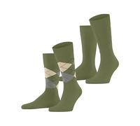Burlington Socken mit Logo-Applikation im 2er-Pack in Gruen, Größe 40-46
