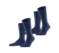Burlington Herren Socken Everyday Multipack M So Baumwolle einfarbig 2 Paar, Blau Marine 6120, 40-46