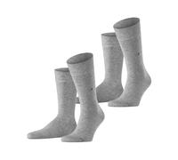 Burlington Herren Socken Everyday Baumwolle einfarbig 2 Paar Grau (Light Grey) 3400 40-46