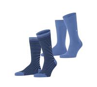 Burlington Herren Socken Everyday Stripe Mixed Multipack M So Baumwolle gemustert 2 Paar, Blau Marina 6884, 40-46