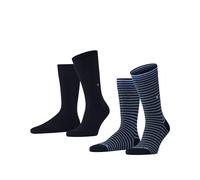 Burlington Herren Socken Everyday Stripe Mixed 2-Pack M SO Baumwolle gemustert 2 Paar, Blau (Marine 6120), 40-46