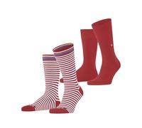 Burlington Herren Socken Everyday Stripe Mixed Multipack M So Baumwolle gemustert 2 Paar, Rot Tulip 8081, 40-46