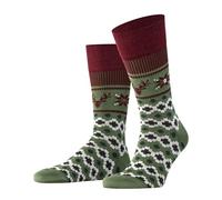 Burlington Herren Socken Fair Isle Joy M So Wolle gemustert 1 Paar, Grün Asparagus 7045, 40-46