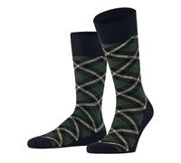 Burlington Herren Socken Tartan M So Baumwolle gemustert 1 Paar, Blau Marine 6121, 40-46