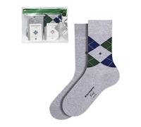 Burlington Herren Socken Travel Pouch Multipack M So Baumwolle gemustert 2 Paar, Grau Light Grey Mix 0010, 40-46