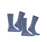 Burlington Herren Socken Everyday Multipack M So Baumwolle einfarbig 2 Paar, Blau Light Denim 6660, 40-46