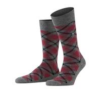 Burlington Herren Socken Tartan M SO Baumwolle gemustert 1 Paar Grau (Carbon Melange 3975) 40-46