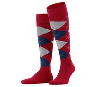 Burlington Kniestrümpfe King (Argyle-Muster) rot/grau Herren - 1 Paar, Größe 40-46